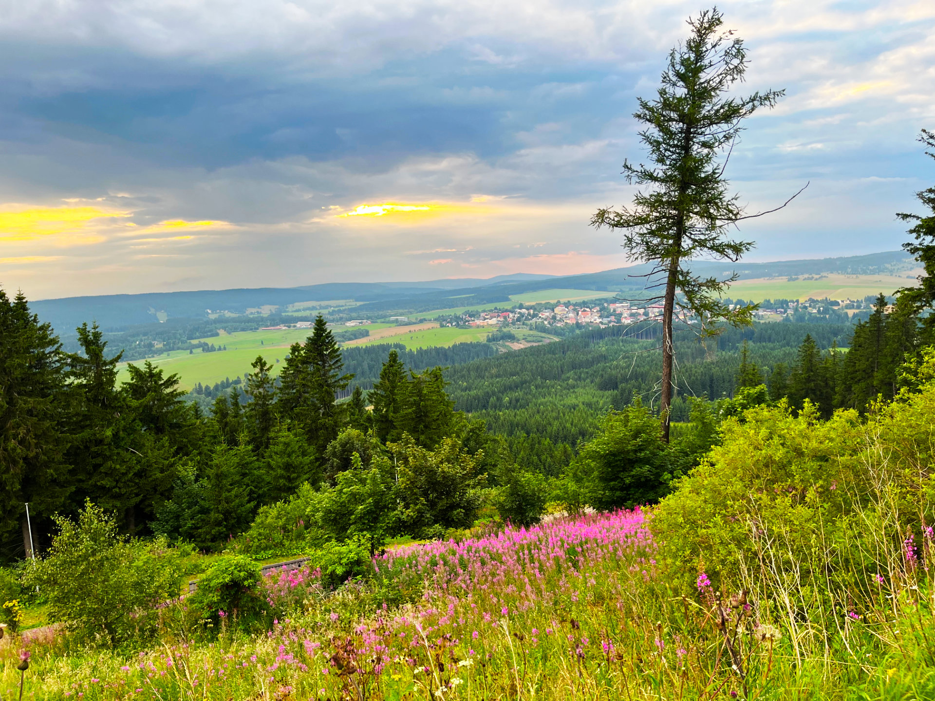 Eine Landschaft im West-Erzgebirge Eine Landschaft im West-Erzgebirge, im Hintergrund Weitersglashütte