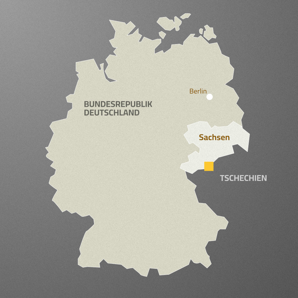Deutschland-Sachsen Karte von Deutschland mit Sachsen